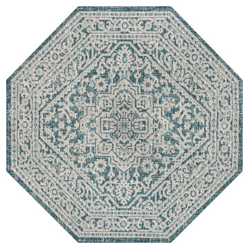 Sinjuri Medallion Textured Weave Indoor/outdoor Octagon Rug